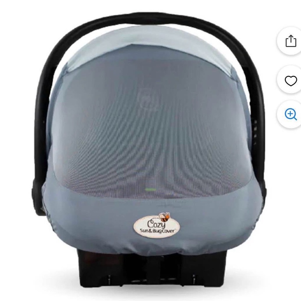 Cozy Baby Sun & Bug Cover Infant Car Seat Cover Gray